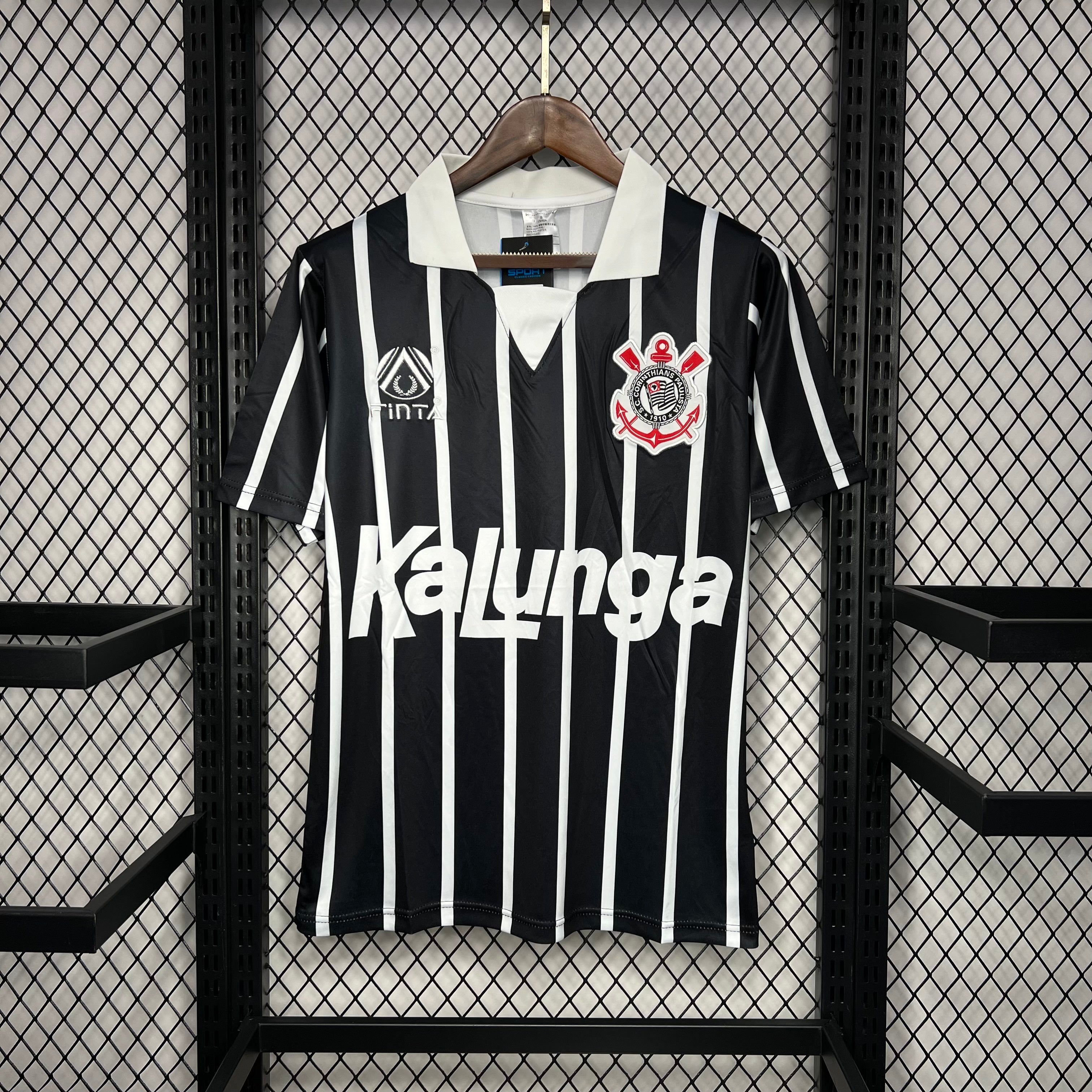Camisa Corinthians Retro Preto e Branco 1990