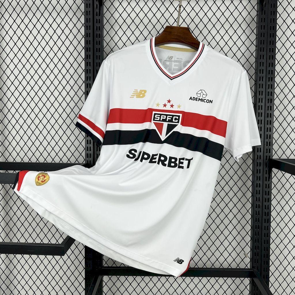 Camisa Sao Paulo tradicional masculina branca 2026