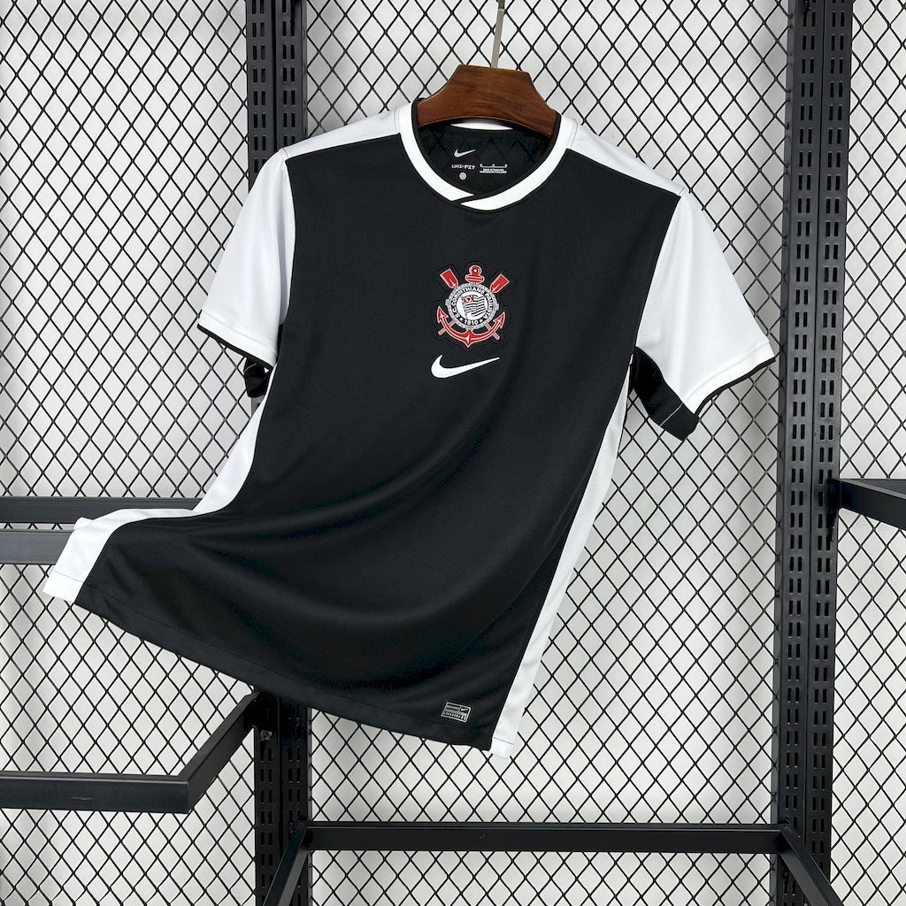 Camisa  corinthians visitante masculina branca e preta 2026