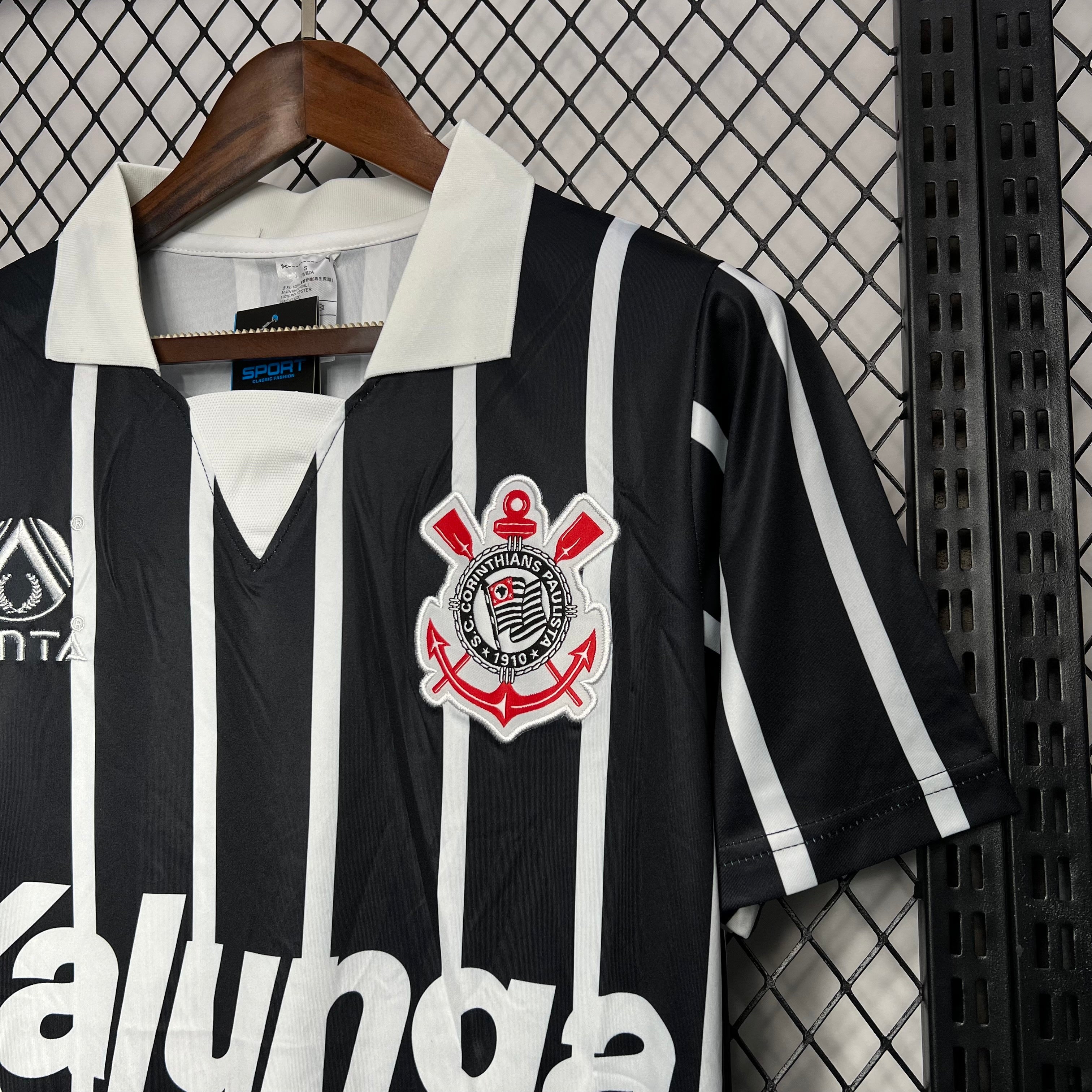 Camisa Corinthians Retro Preto e Branco 1990
