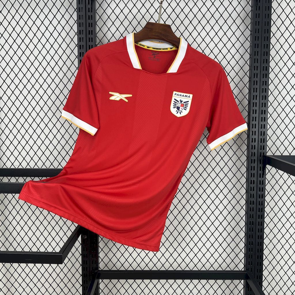 Camisa 1 Copa Do Mundo 2026 Panamá Masculina Vermelha e Branca